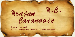 Mrđan Caranović vizit kartica